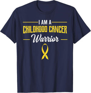 Childhood Cancer Warrior Pediatricians Awareness Ribbon Gift T-Shirt - T-Shirt | Navy