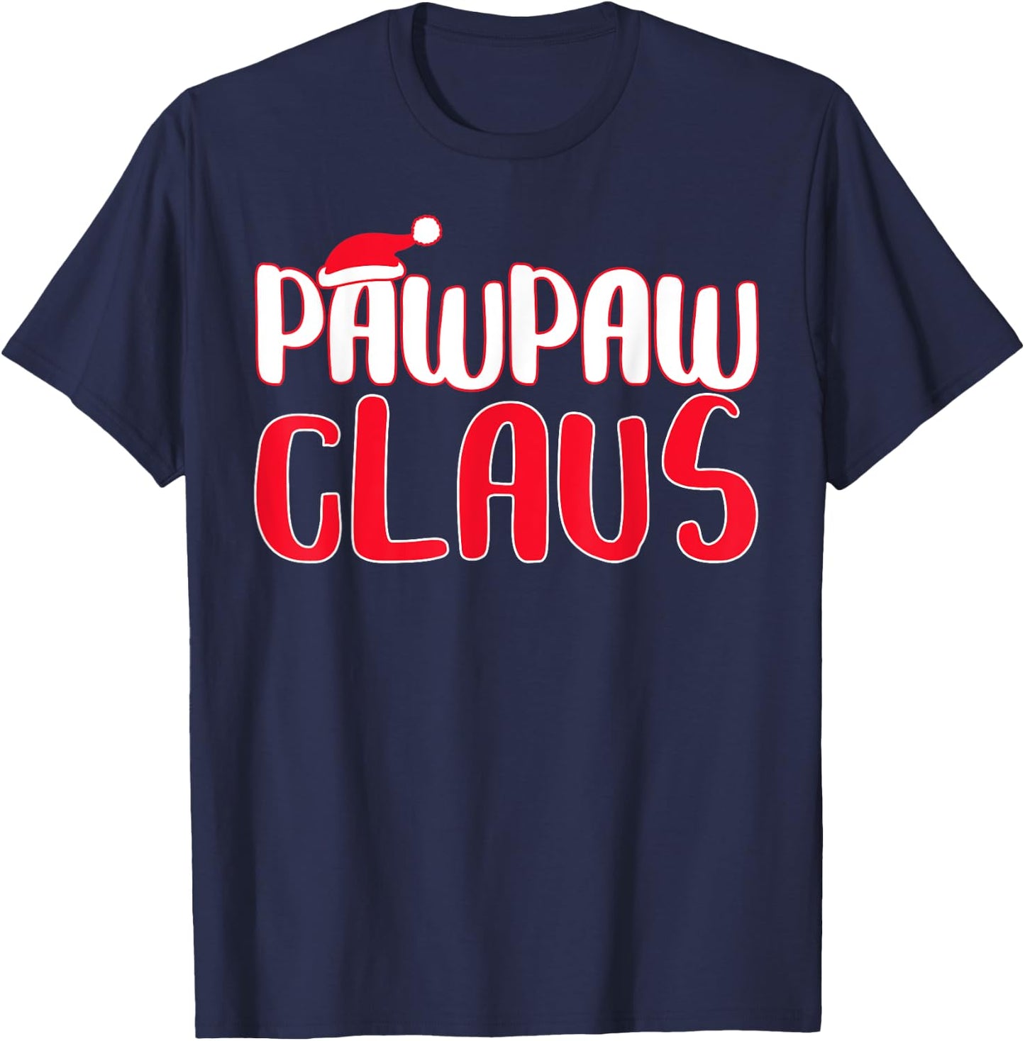 Pawpaw Claus - Men's Black Santa Christmas Shirt - Small - Short Sleeve - Cotton 65%, Polyester 35% T-Shirt - T-Shirt | Navy