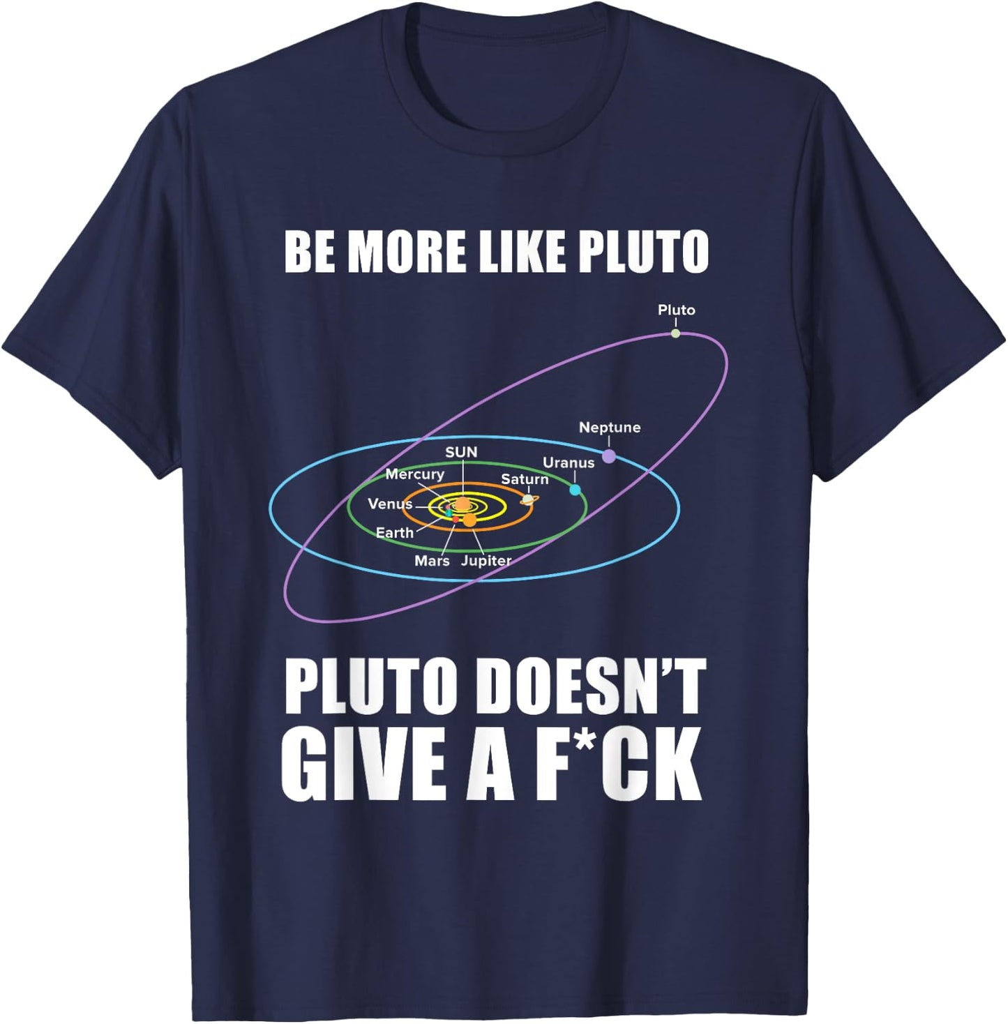 Pluto Doesnt give a fuck Gift, Astronomy& Space Scientist T-Shirt - T-Shirt | Navy