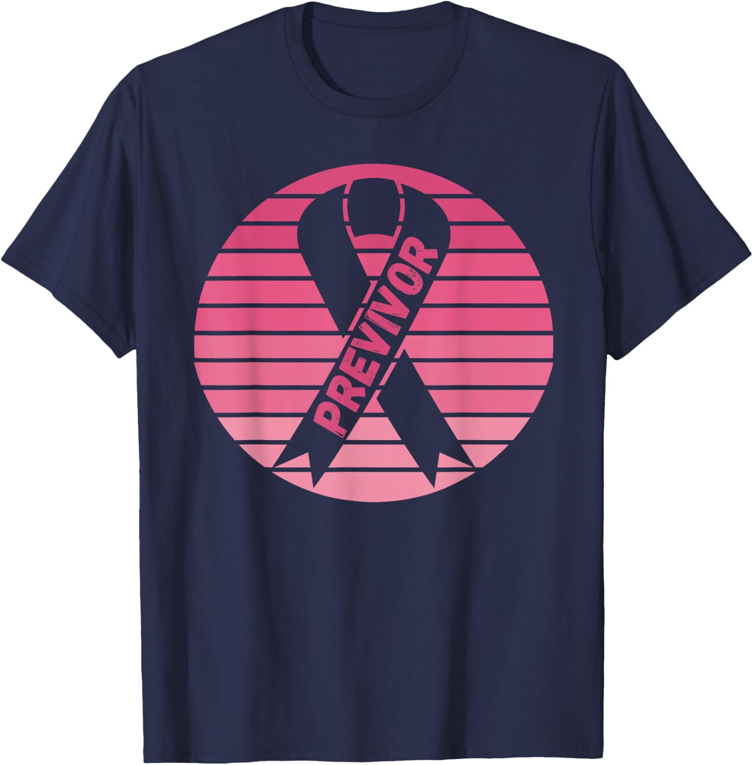 Previvor Breast Cancer Awareness T-Shirt - T-Shirt | Navy