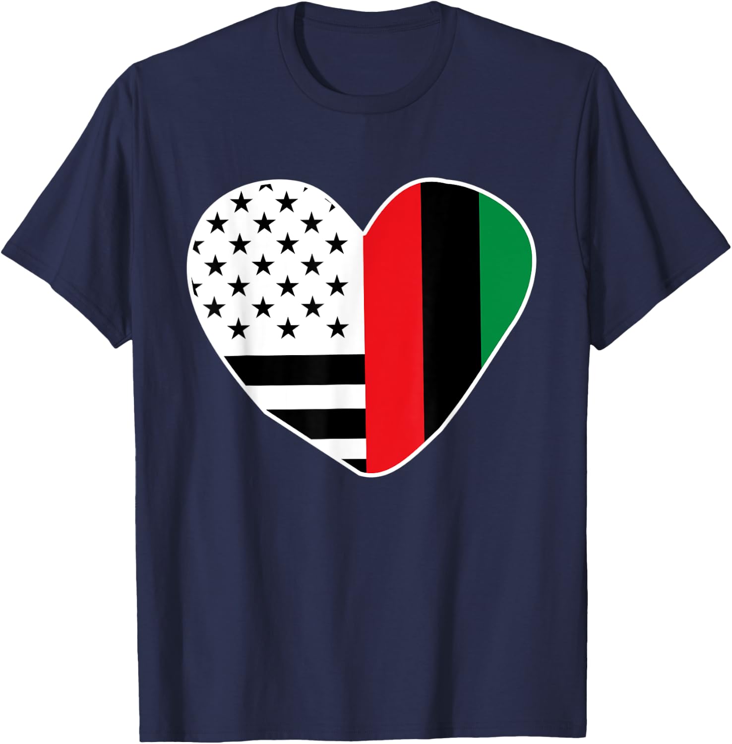 African American Shirt Black History Month Africa USA Flag Kids Men T-Shirt - T-Shirt | Navy