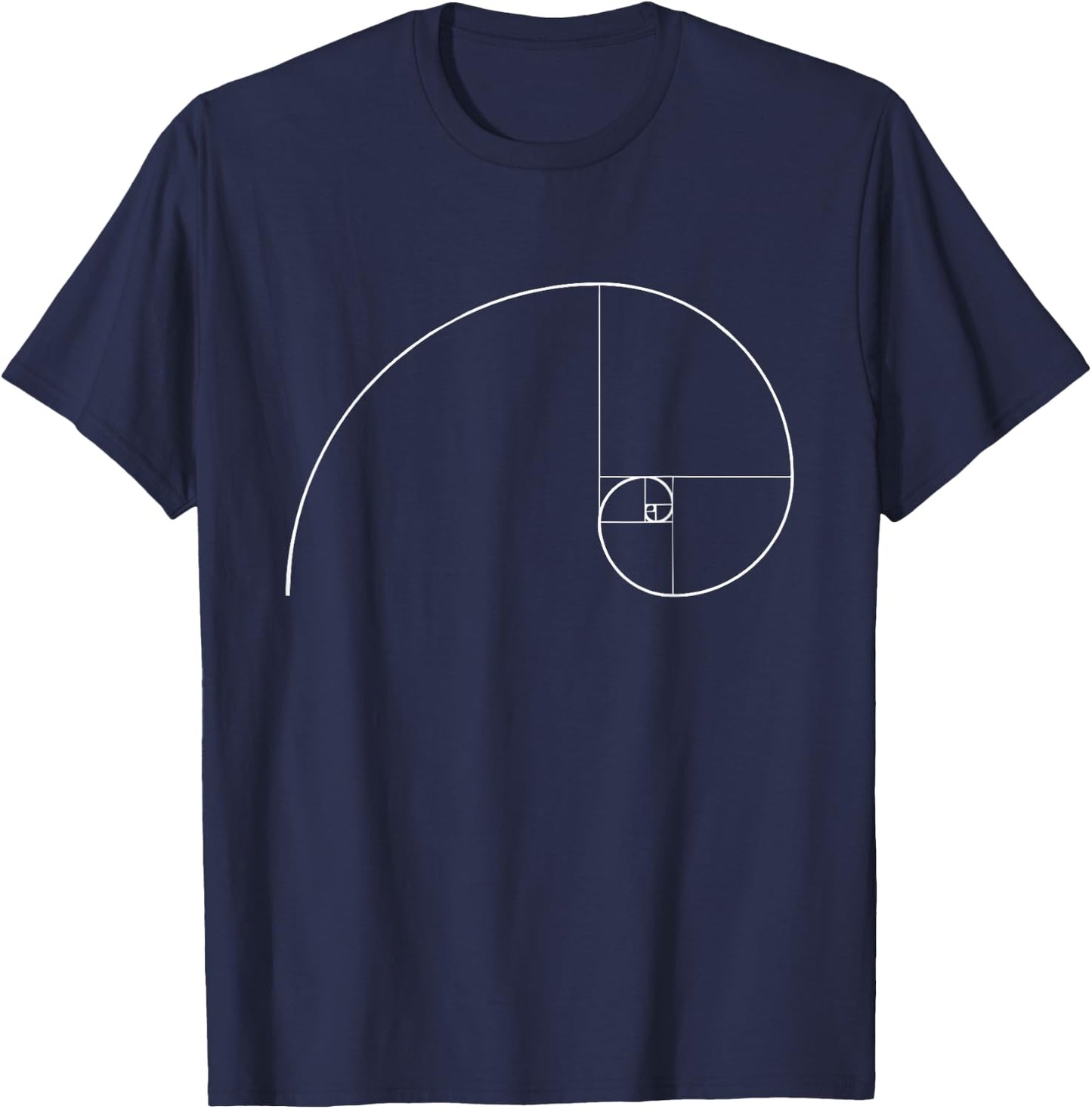 Fibonacci Spiral Golden Ratio Geometry Architecture Phi T-Shirt - T-Shirt | Navy