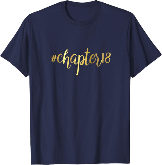 18th Birthday Gift Chapter 18 Girly Hashtag Eighteen T-Shirt - T-Shirt | Navy