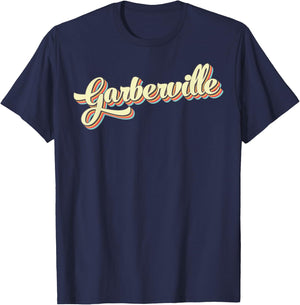 Garberville Retro Art Baseball Font Vintage T-Shirt - T-Shirt | Navy
