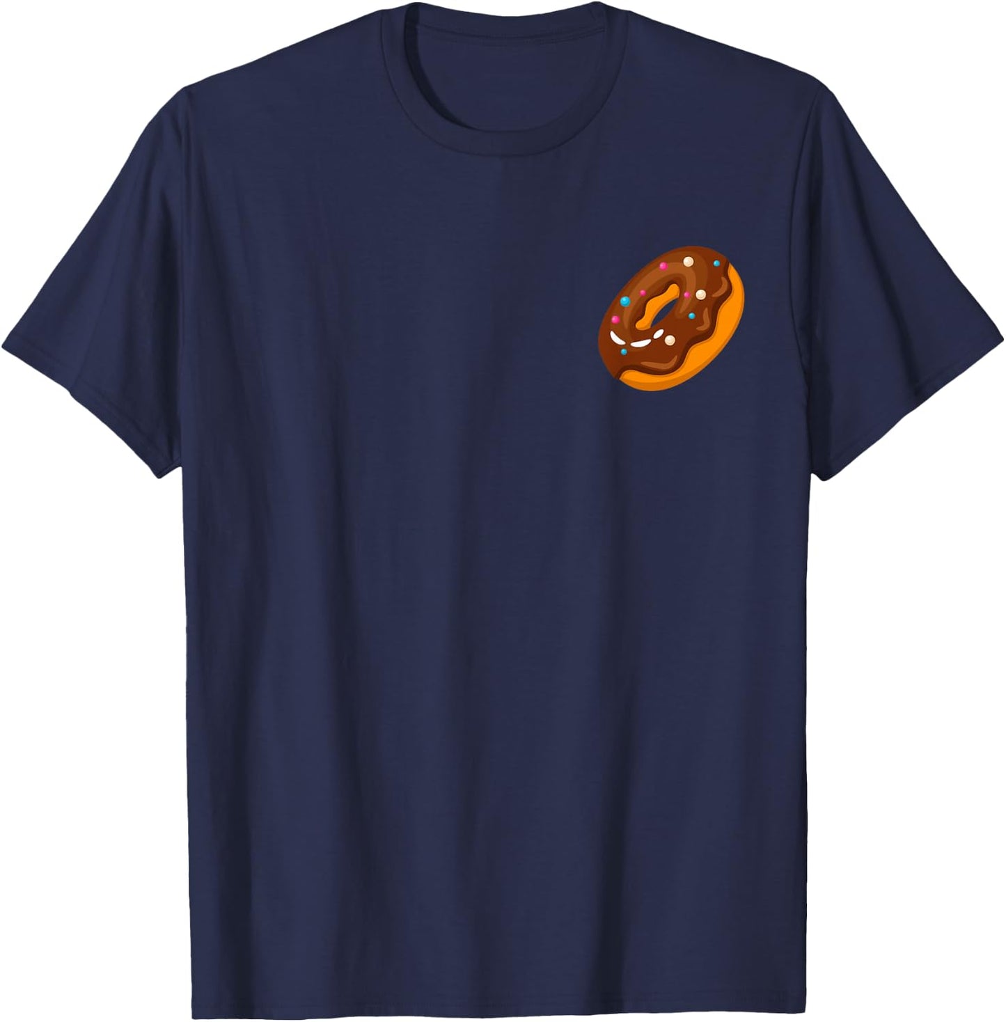 Donut Pocket Shirt Pink Sprinkle Doughnut Lovers Sweet T-Shirt - T-Shirt | Navy