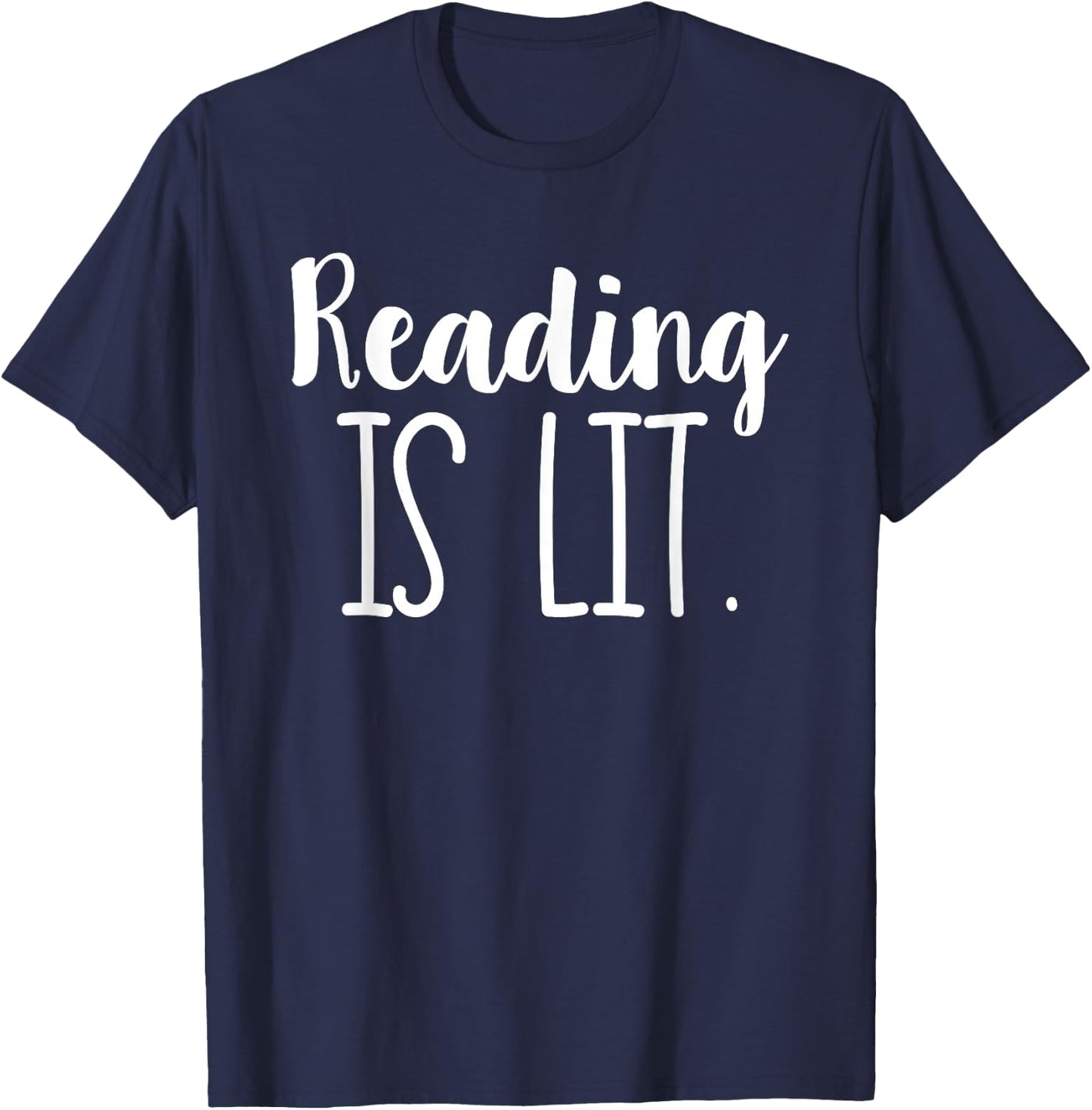 Reading Is Lit Literacy ELA T-Shirt - T-Shirt | Navy