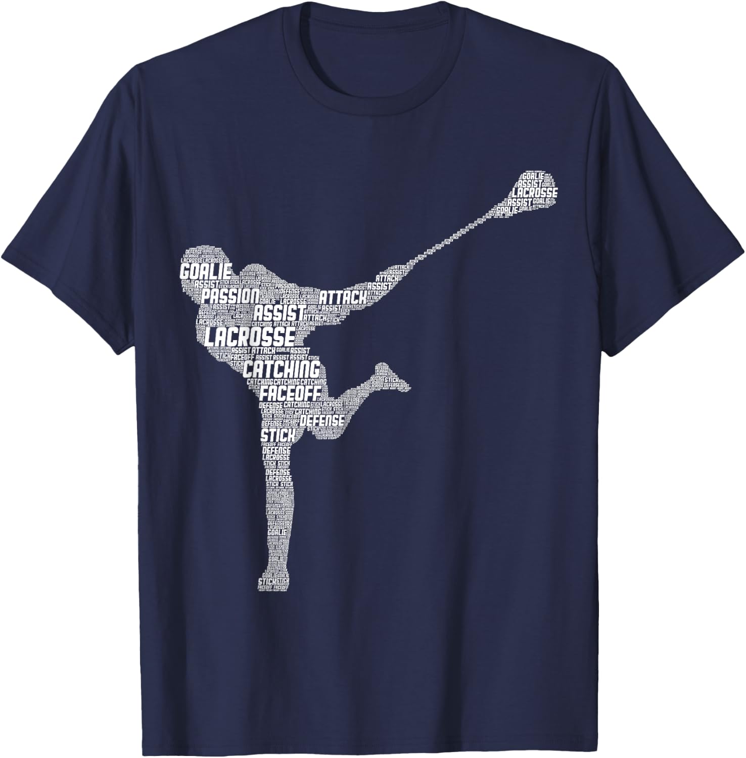 Lacrosse Player Youth Kids Boys Men T-Shirt - T-Shirt | Navy