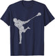 Lacrosse Player Youth Kids Boys Men T-Shirt - T-Shirt | Navy