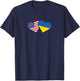 Ukraine USA Flag T Shirt Heart Ukrainian Americans T-Shirt - T-Shirt | Navy