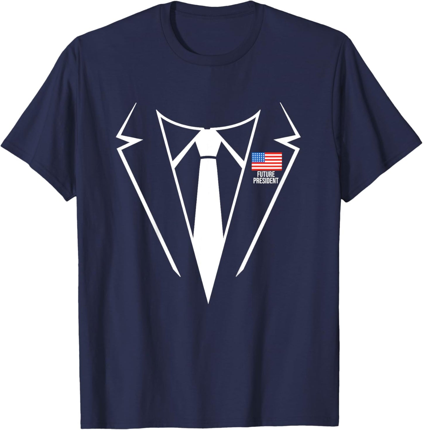 Future President Costume Suit Tux American Flag Patriotic Kids T-Shirt - T-Shirt | Navy