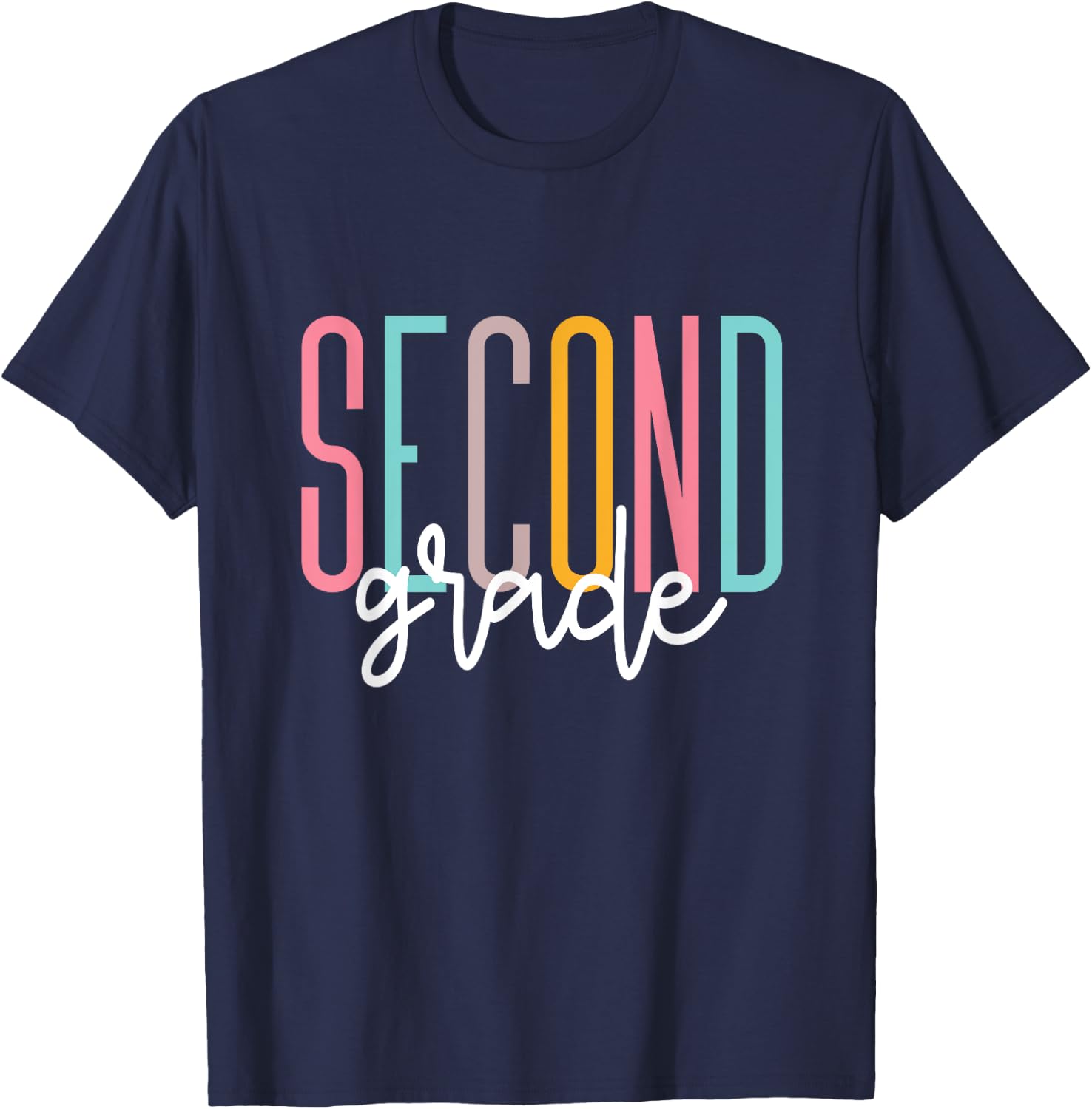 Second Grade Girls Boys Teacher Team 2nd Grade Squad T-Shirt - T-Shirt | Navy