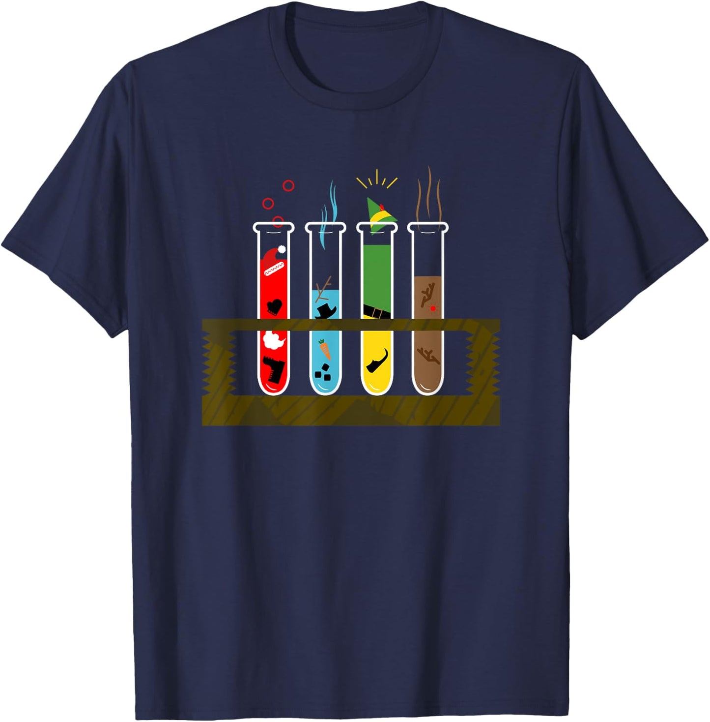 Melted Christmas - Chemist Christmas Funny - Test Tube T-Shirt - T-Shirt | Navy