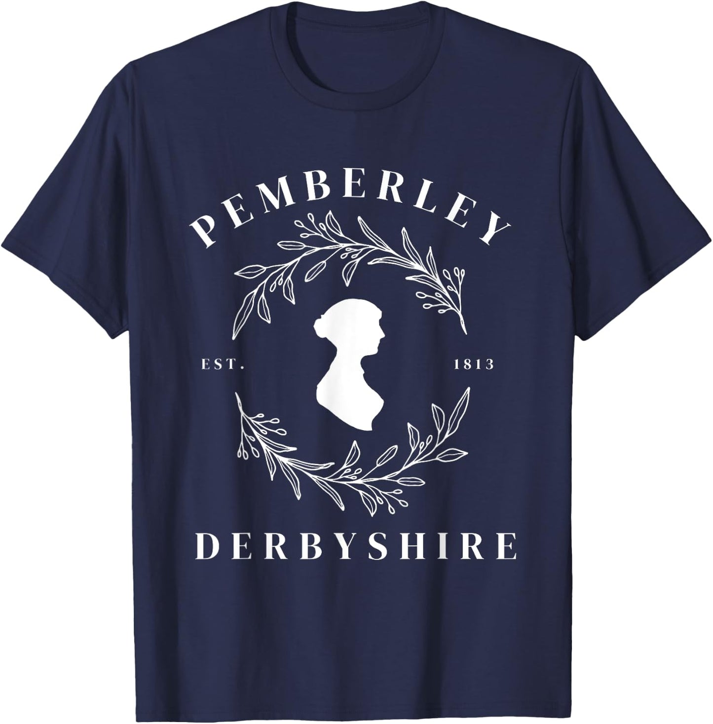 Pemberley Derbyshire 1813 Pride and Prejudice Jane Austen T-Shirt - T-Shirt | Navy