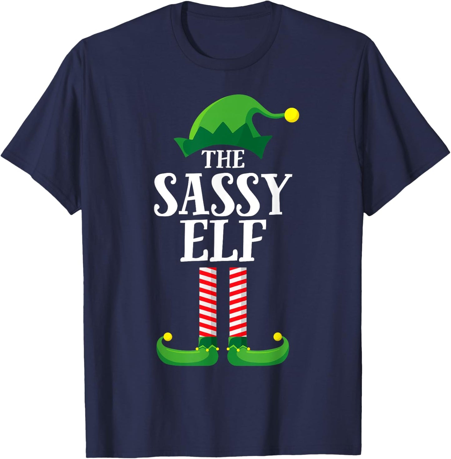 Sassy Elf Matching Family Group Christmas Party Pyjamas T-Shirt - T-Shirt | Navy