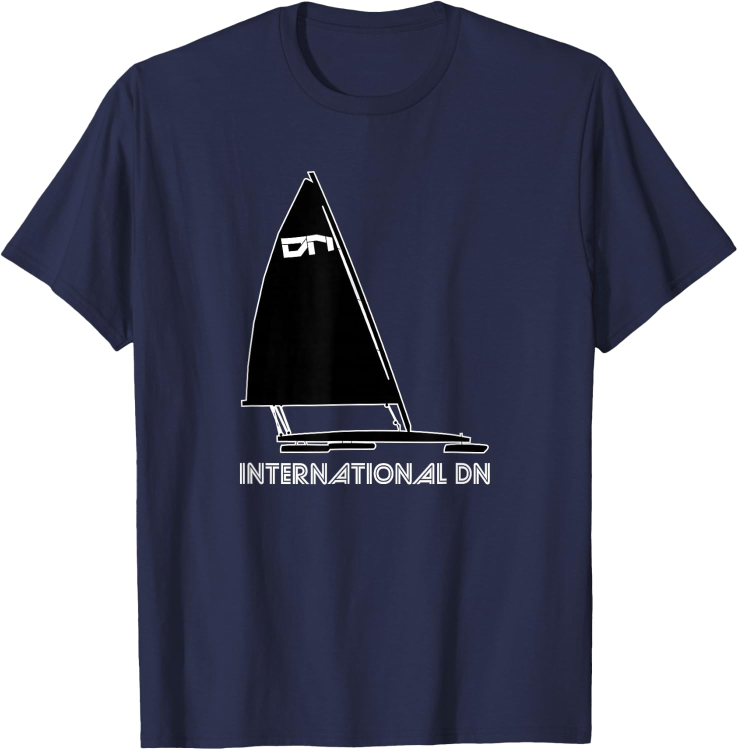 Ice Yachting and Ice Boat Graphic Design T-Shirt - T-Shirt | Navy