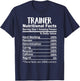 Trainer Nutrition Facts Funny T-Shirt - T-Shirt | Navy