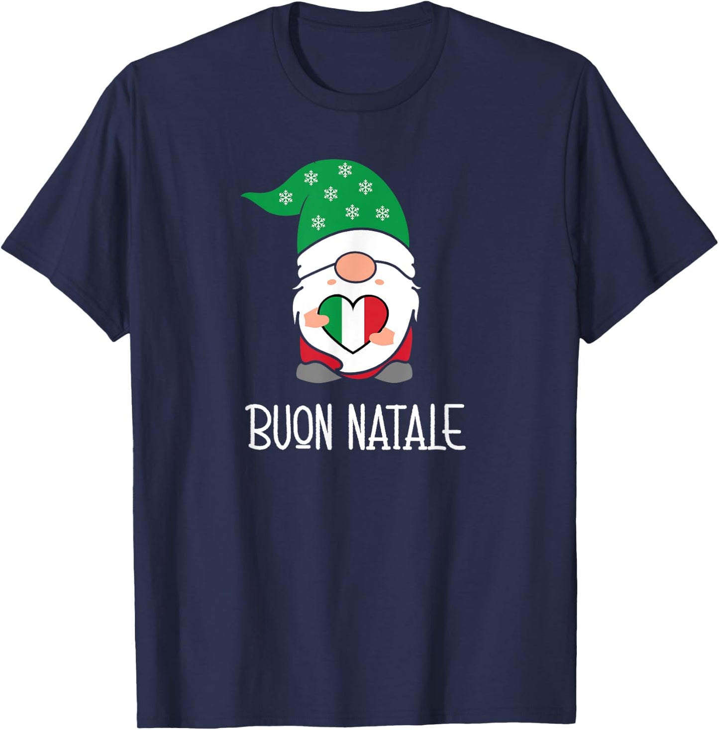 Buon Natale Italian Christmas Gnome T-Shirt - T-Shirt | Navy
