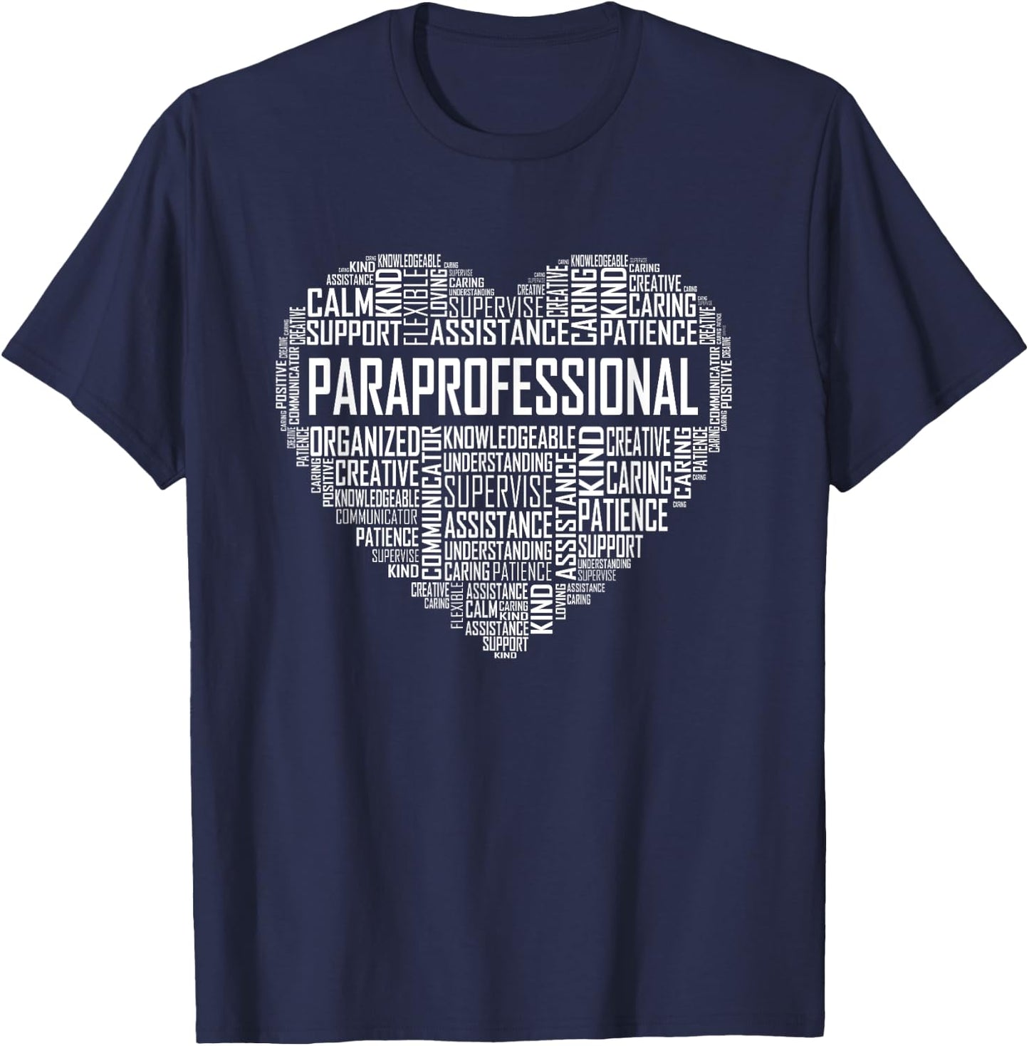 Paraprofessional Heart Appreciation Gift T-Shirt - T-Shirt | Navy