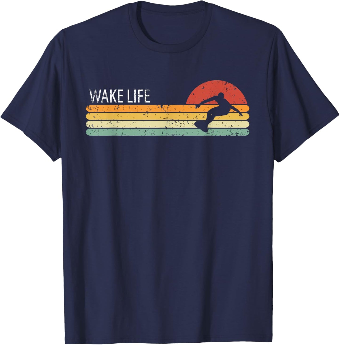 Wakesurfing Life Wakesurf Wakesurfer Vintage Retro Wake Surf T-Shirt - T-Shirt | Navy