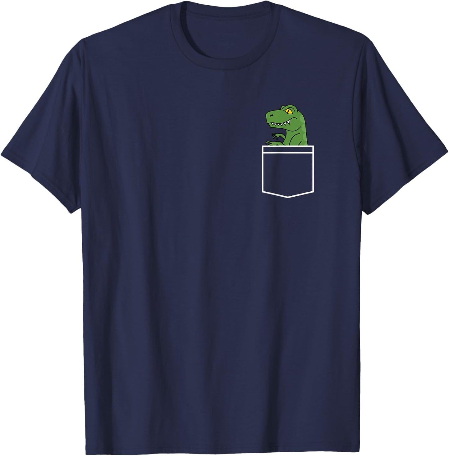 Dinosaur - Minimalistic Pocket Design - Funny Dino Classic T-Shirt - T-Shirt | Navy