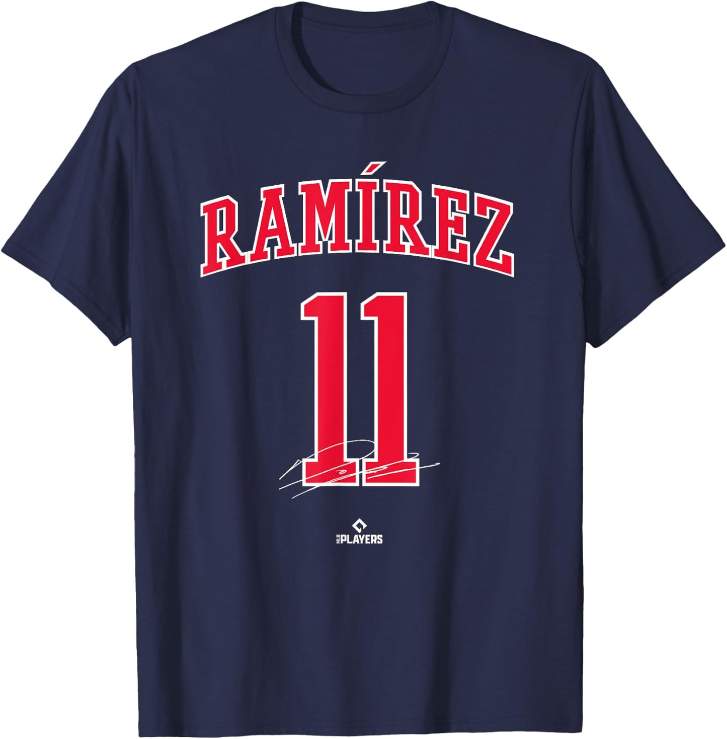 Jose Ramirez Cleveland Baseball Player MLBPA Baseball Fan T-Shirt - T-Shirt | Navy