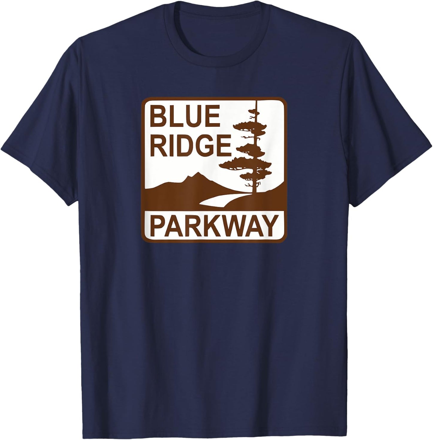 Blue Ridge Parkway Road Sign T-Shirt - T-Shirt | Navy