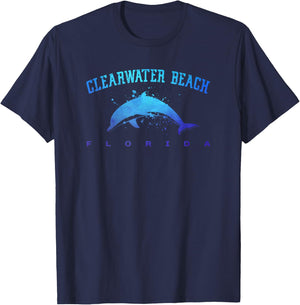 Clearwater Beach Florida Dolphin Scuba Diving Snorkeling T-Shirt - T-Shirt | Navy