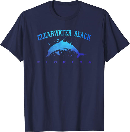 Clearwater Beach Florida Dolphin Scuba Diving Snorkeling T-Shirt - T-Shirt | Navy