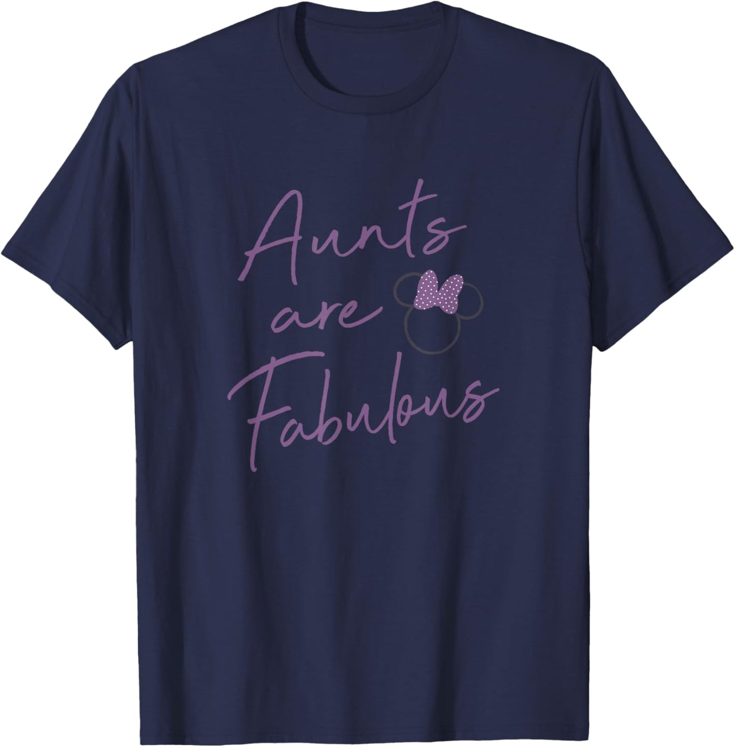 Disney Minnie Mouse Aunts Are Fabulous Purple Text T-Shirt - T-Shirt | Navy
