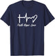 Faith Hope Love EKG Heart Pulse Life Line T-Shirt - T-Shirt | Navy