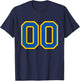 Number #00 Blue Yellow Favorite Number T-Shirt - T-Shirt | Navy