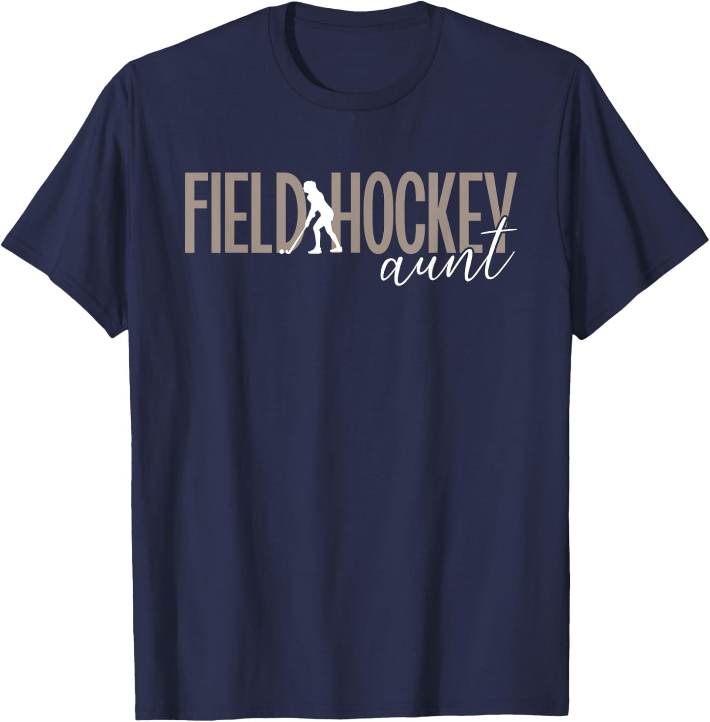 Field Hockey Aunt Of A Field Hockey Player Auntie T-Shirt - T-Shirt | Navy
