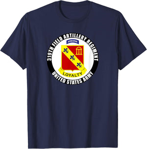 319th Field Artillery Regiment United States Army Veteran T-Shirt - T-Shirt | Navy