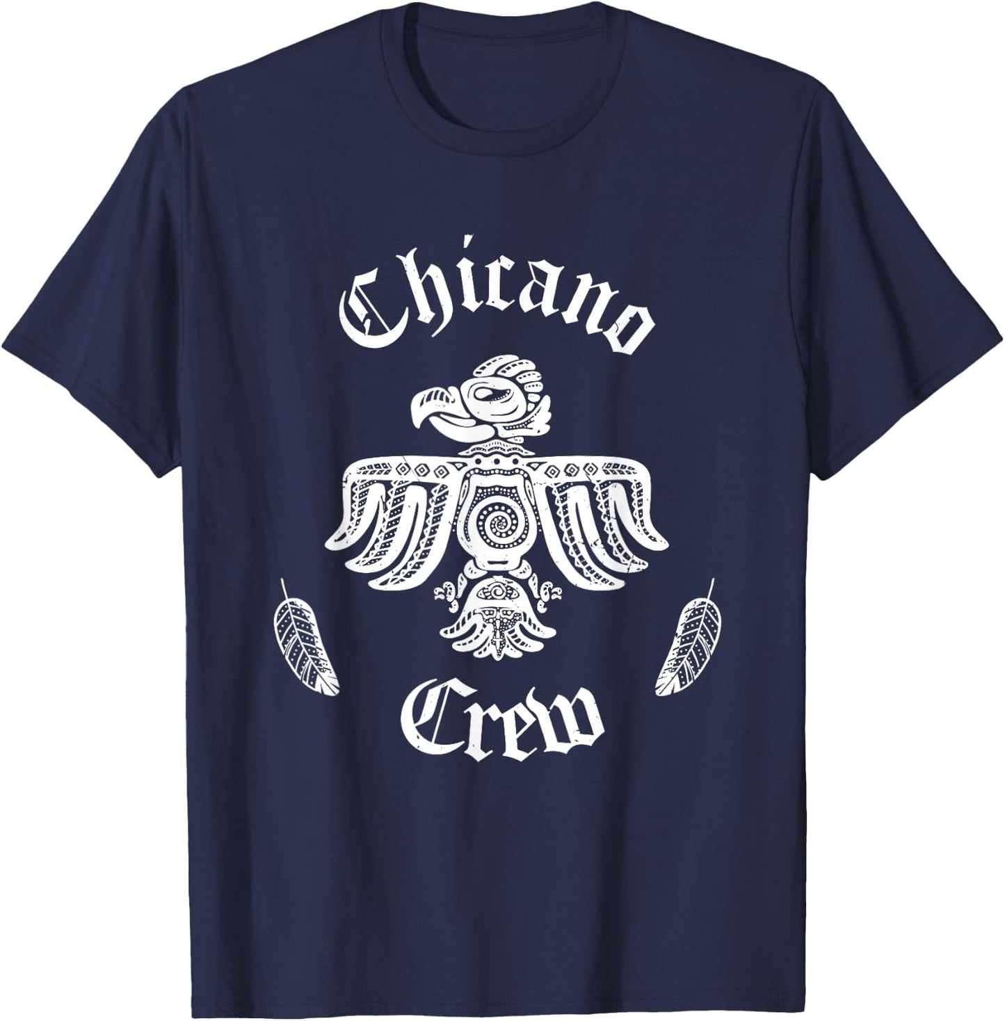 Chicano Crew Shirt | Mexican Huelga Bird Shirt Chicano T-Shirt - T-Shirt | Navy