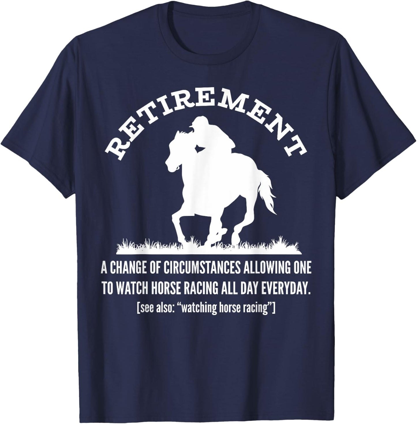 Funny Horse Racing Retirement Vintage KY Derby Horse T-Shirt - T-Shirt | Navy