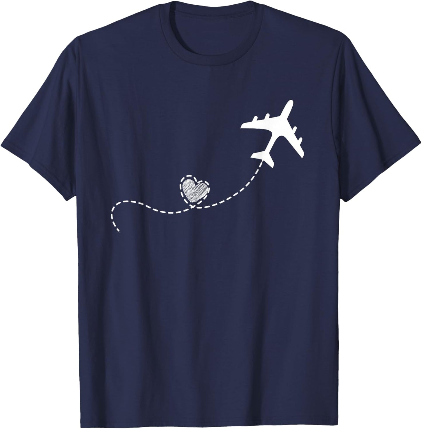 Heart Plane | Pilot Aviation | Airplane T-Shirt - T-Shirt | Navy