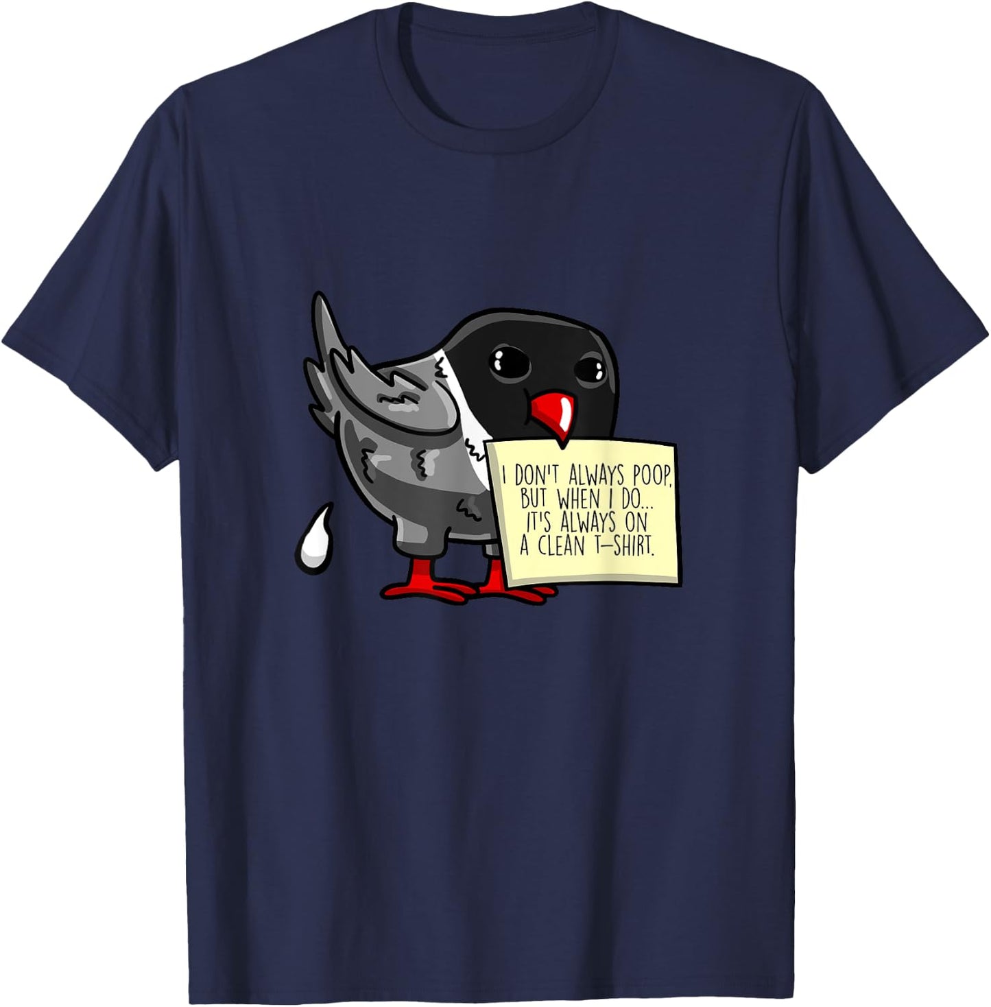 Poop On Note Lovebird Funny Fowl Pet Bird Lover Gift T-Shirt - T-Shirt | Navy