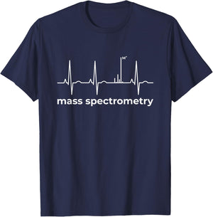 Mass Spectrometry ECG Heartbeat Pulse Spectrum T-Shirt - T-Shirt | Navy