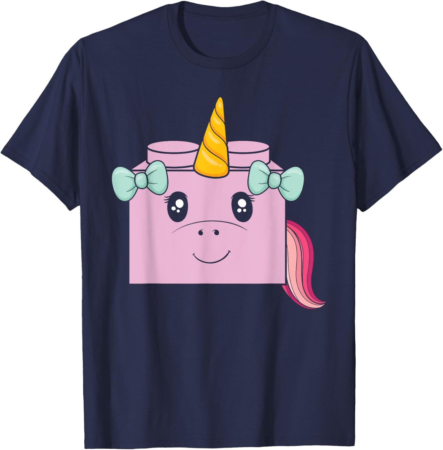 Unicorn Lover Master Builder Bricks Building Blocks T-Shirt - T-Shirt | Navy