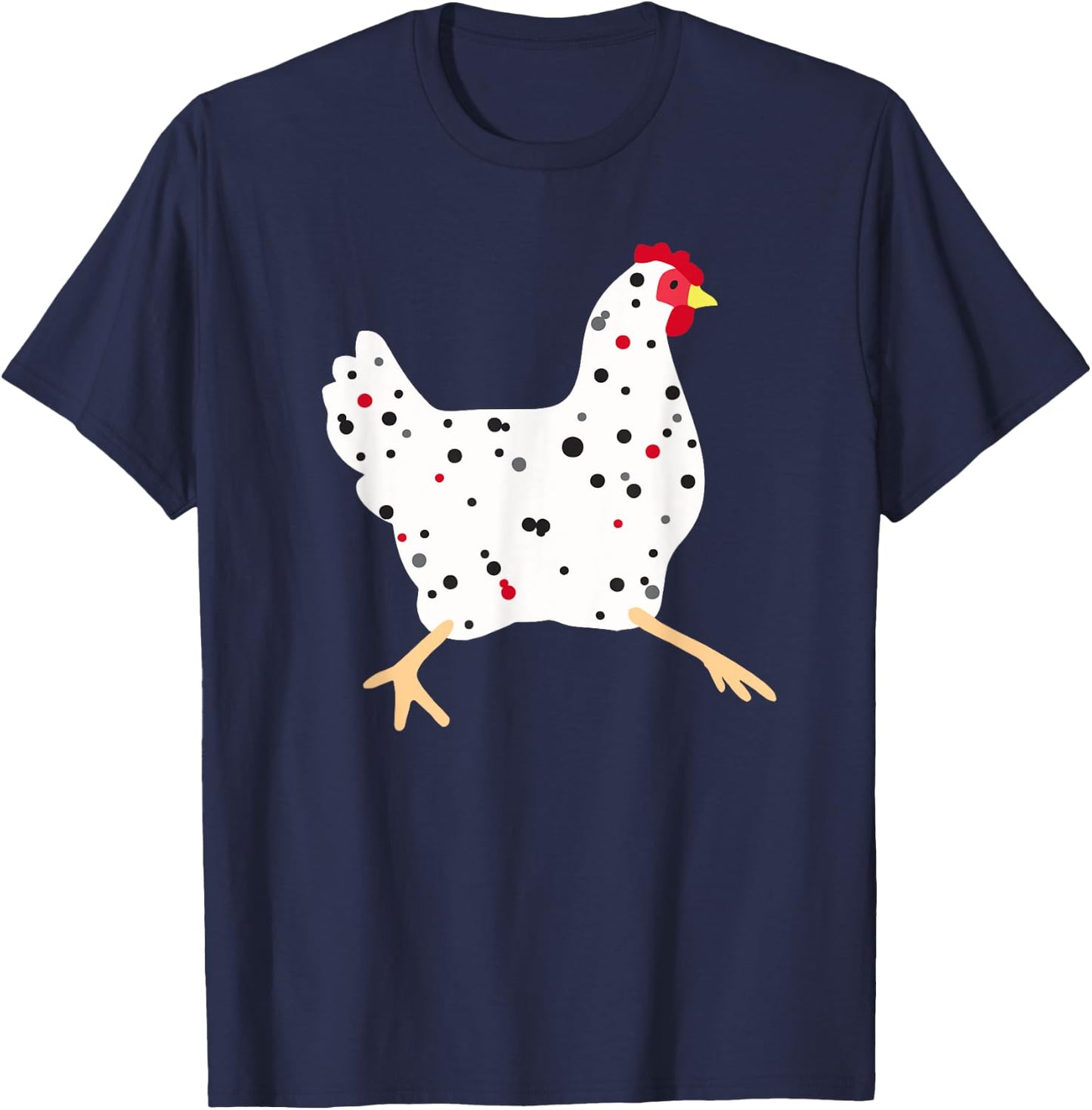Chicken Hen Cute Polka Dot Chicken T-Shirt - T-Shirt | Navy