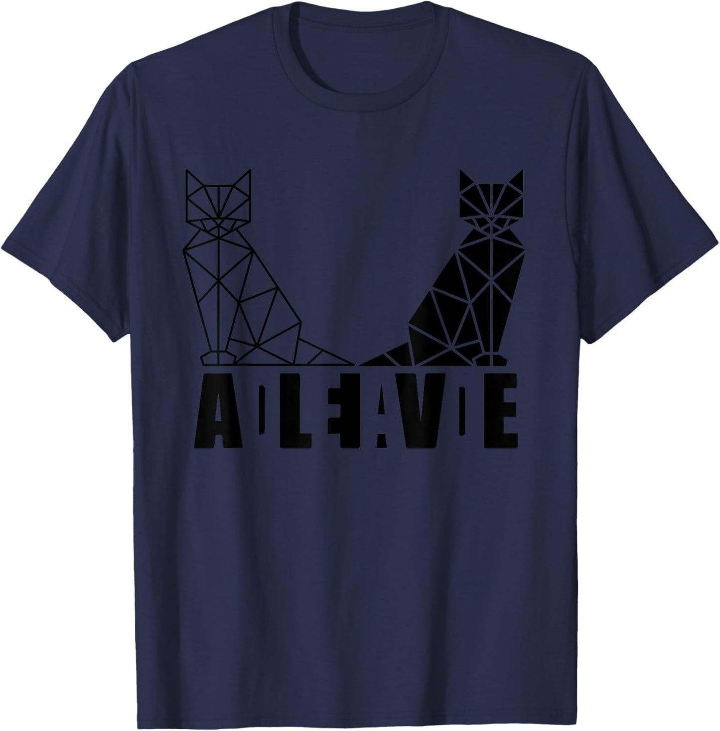 Schrödinger's Cat Science Dead and Alive T-Shirt - T-Shirt | Navy