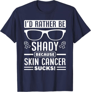 Sunglasses Supporter Support Melanoma Skin Cancer Awareness T-Shirt - T-Shirt | Navy