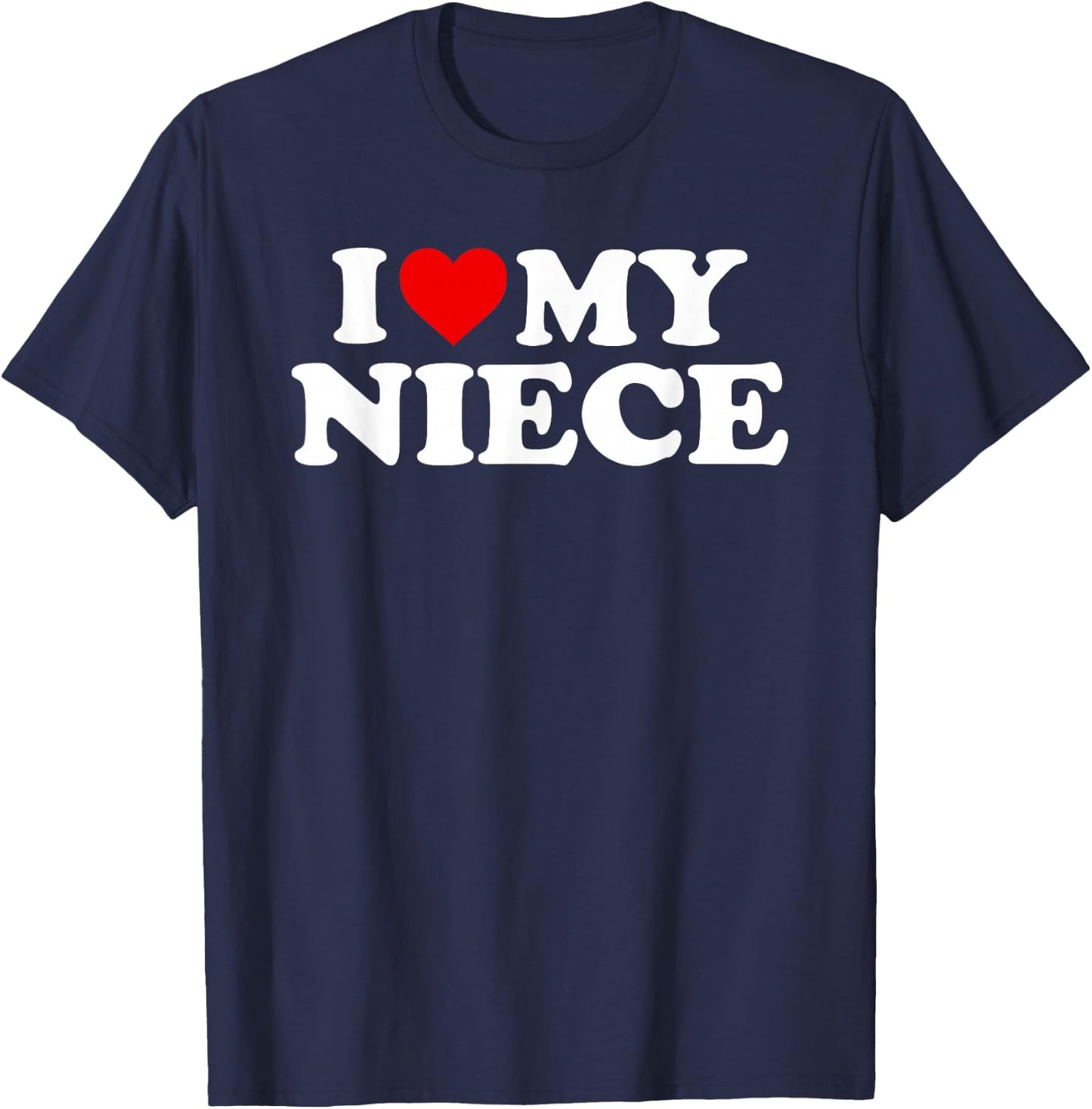 I Love My Niece - Red Heart T-Shirt - T-Shirt | Navy