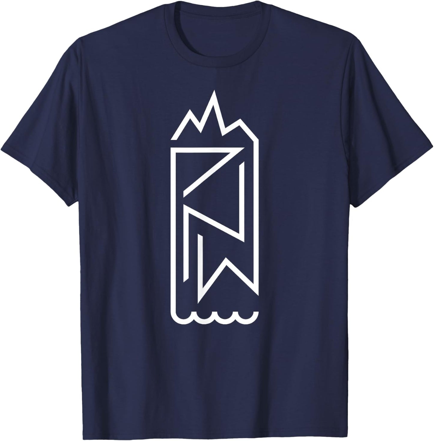 PNW Earth and Water Minimal – Cascadia Pacific Northwest T-Shirt - T-Shirt | Navy