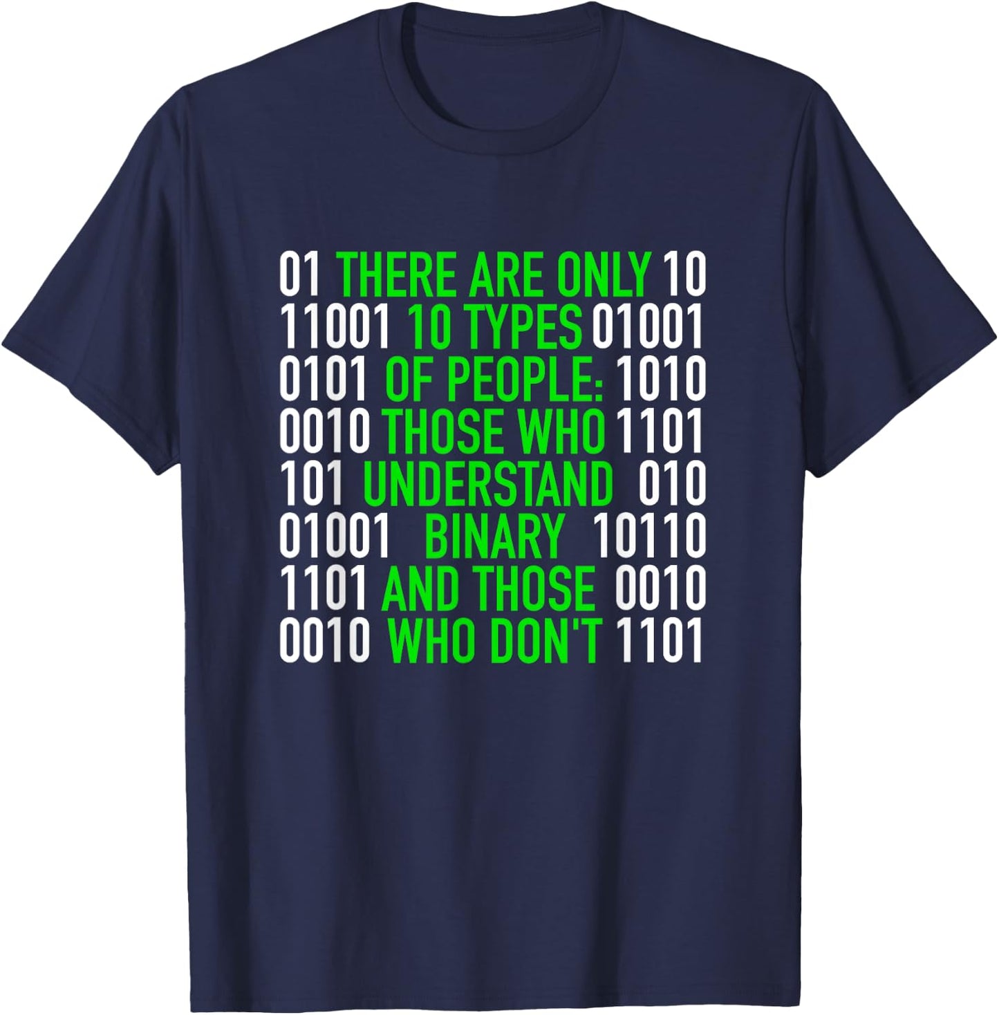 There are only 10 Types of People Binary T-Shirt - T-Shirt | Navy