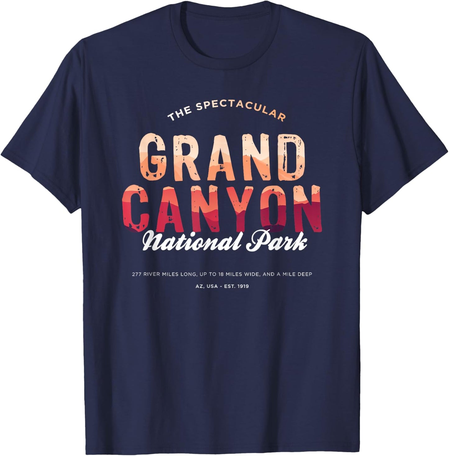 Grand Canyon Arizona US National Park Travel Hiking T-Shirt - T-Shirt | Navy