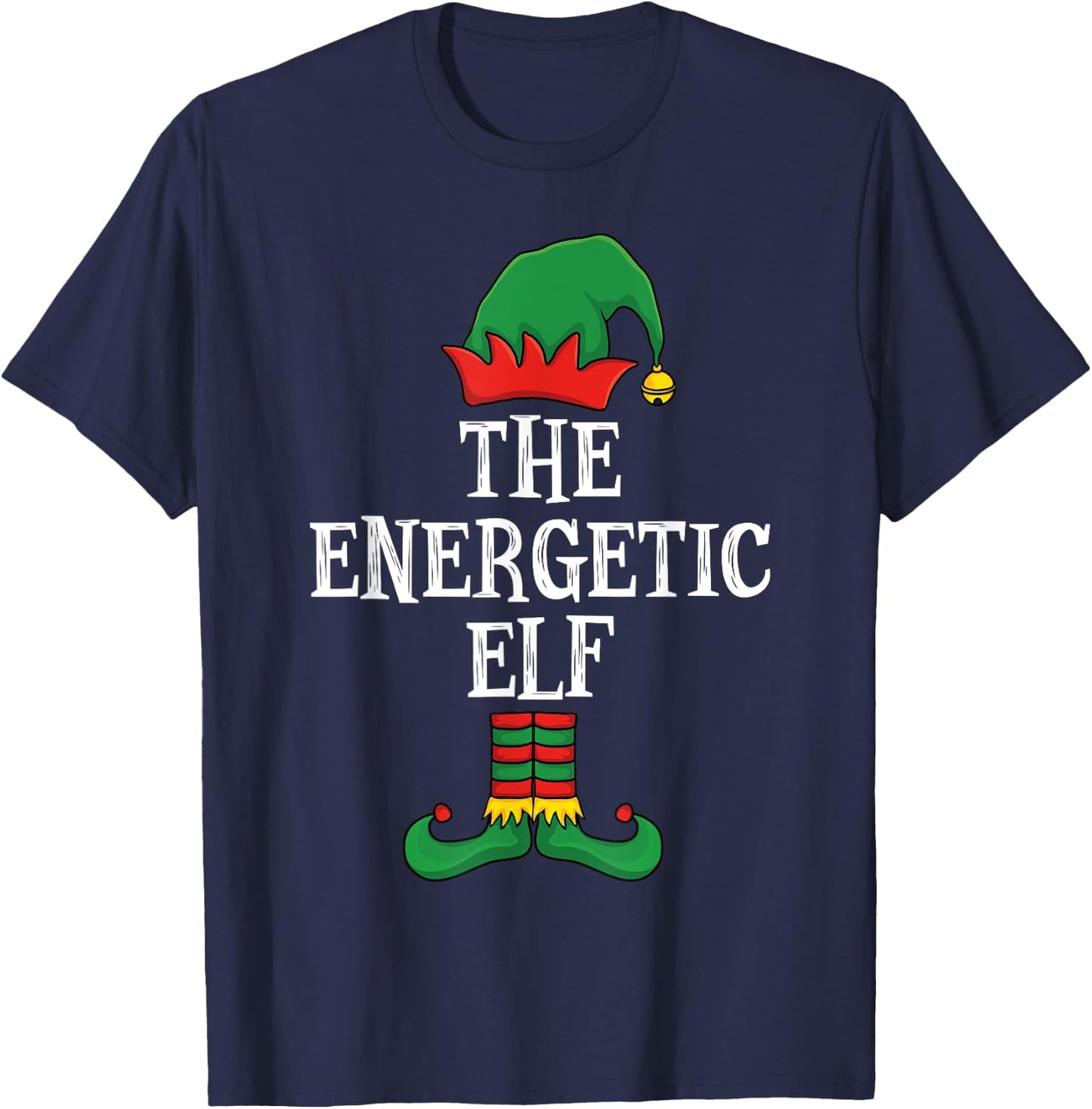 Matching Family Group Funny I'm The Energetic Elf Christmas T-Shirt - T-Shirt | Navy