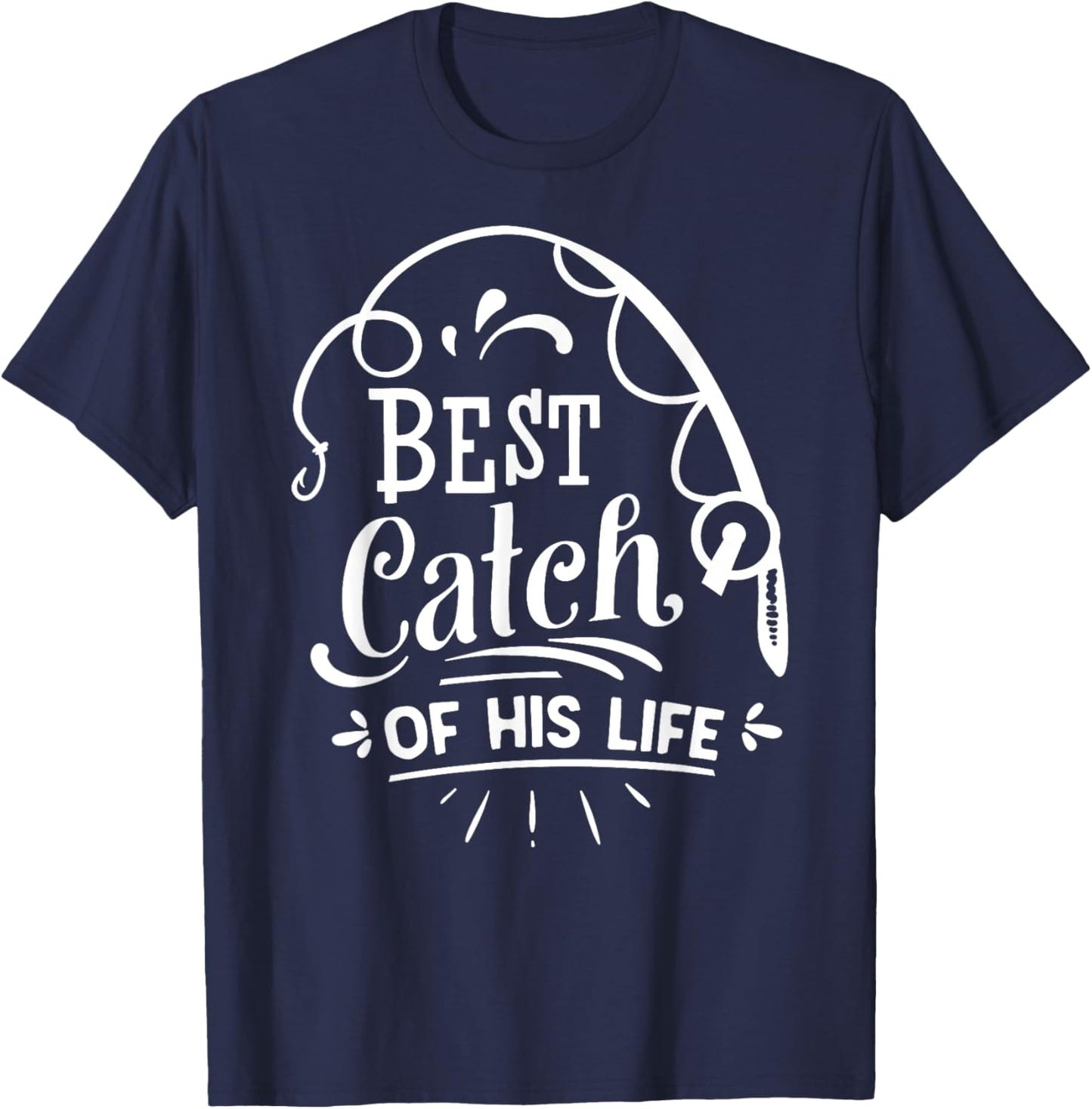 One Lucky Fisherman Matching Couples Fishing T-Shirt - T-Shirt | Navy