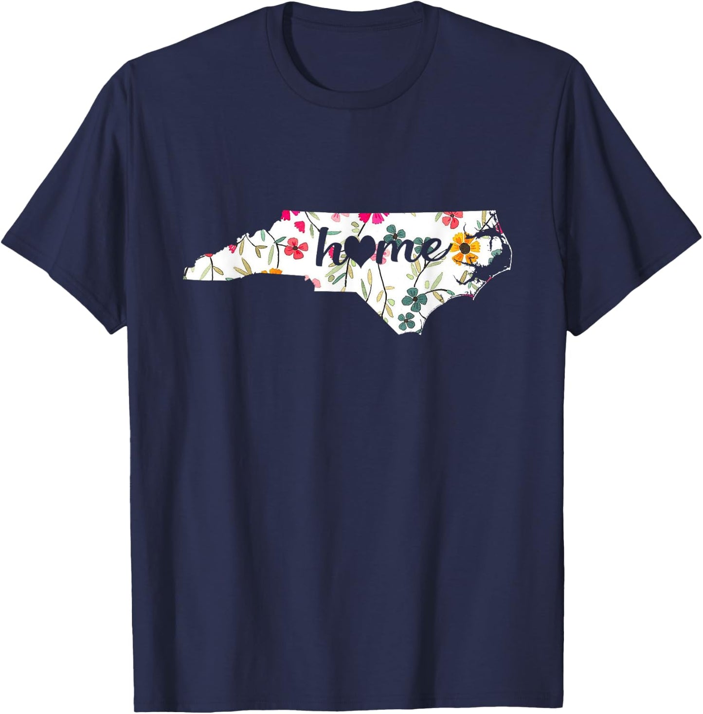 Floral North Carolina Home T-Shirt - T-Shirt | Navy