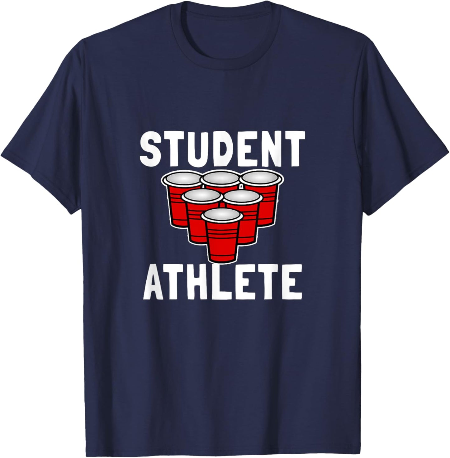 Student Beer Pong Athlete College T-Shirt - T-Shirt | Navy
